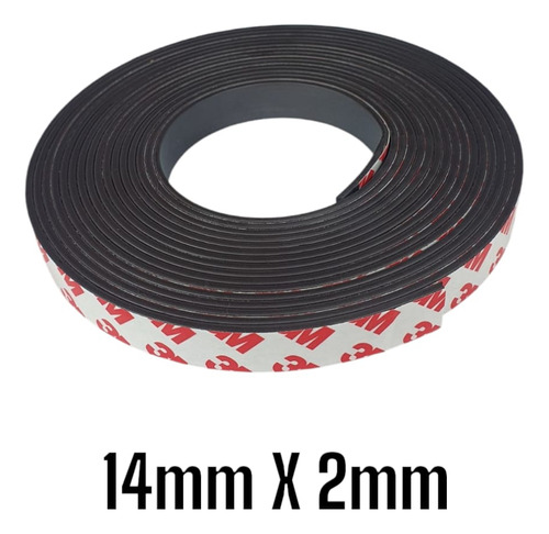 Fita Magnética Colante Flexível Com Dois Pólos 14mm 10m Cor Preto