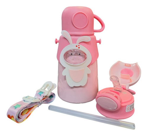 Botella Térmica Frio/calor Infantil De Acero Inox 500ml Rosa