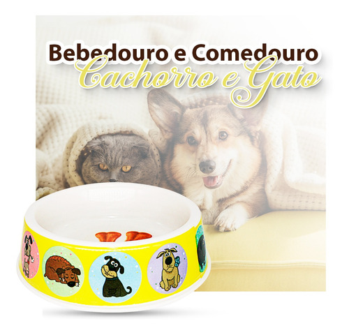 Bebedouro/comedouro Caes E Gatos Plst 18,5*5 Cm Cor:tobby 5