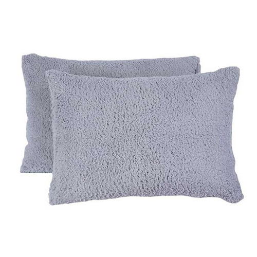 Almohada Borrega 2 Piezas Estandar Poliester Gris Concord