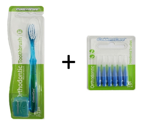Cepillo Ortodoncia + Cepillo Interdental Coldentcare