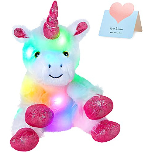 Wewill 12''' Light Up Unicorn Plush Toys Glow Led Stuffed An