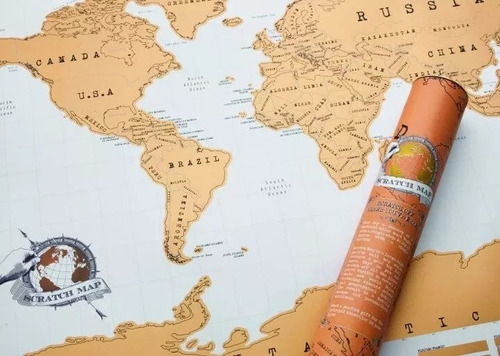 Mapa Mundo Mapamundi Raspadita P/raspar Scratch Viaje Vinilo