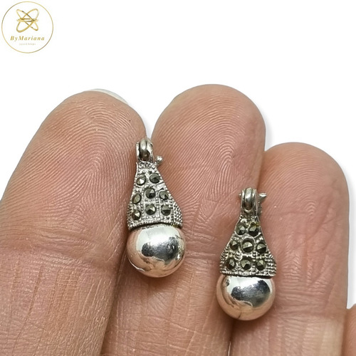 Imagen 3 de 5 de Aros Plata Lady Di Perla Plata 6mm