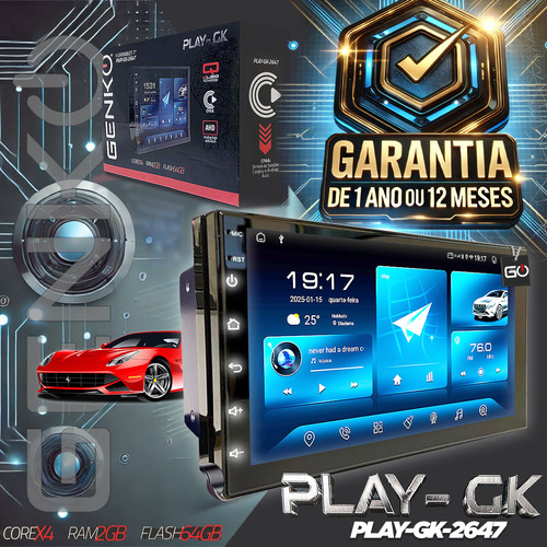 Multimidia Android Play 64gb Carplay Celta Prisma 2007 2008