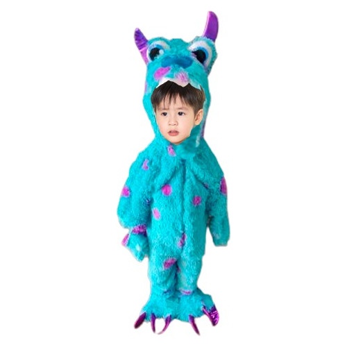 Disfraz Inspirado Sulley Sullivan Monsters Inc Niños Mameluco Halloween Accesorio Dia De Muertos Personaje Terror Fiesta