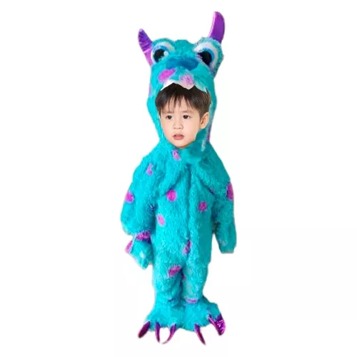 Disfraz Inspirado Sulley Sullivan Monsters Inc Niños Mameluco Halloween Accesorio Dia De Muertos Personaje Terror Fiesta