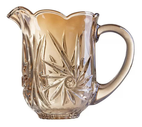 Set de 7 jarras de cristal con vasos de agua Lior Juice, color ámbar