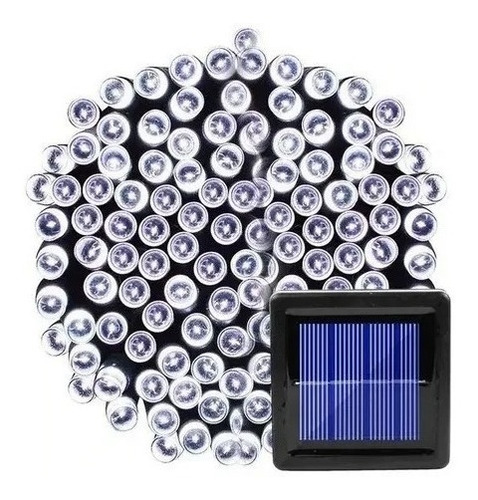 Imagen 4 de 10 de Luces De Navidad Guirnalda Solar Deco 100 Led Panel 10 Mts