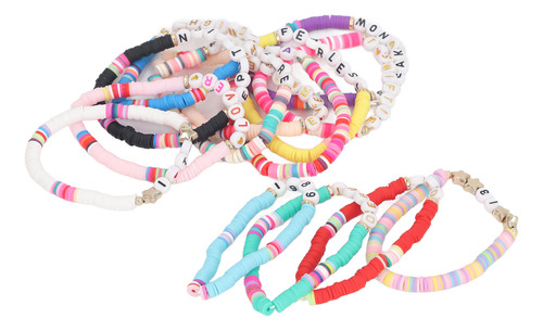 Pulsera Bohemia Con Cuentas, 14 Unidades, Cómoda, Elástica Y