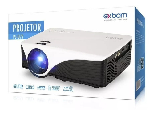 Projetor Led Exbom 1200 Lumens Hdmi/aux/usb/vga