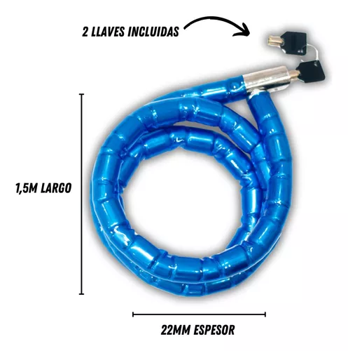 Linga Piton Cadena Traba Moto Bici Rueda Antirobo Candado