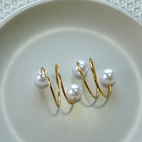 Kit C/ 6 Anéis Para Guardanapos Abraçadeira Pérola Cor Dourado