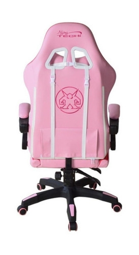 Imagen 5 de 5 de Silla de escritorio Njoytech Kaos gamer ergonómica rosa con tapizado de cuero sintético