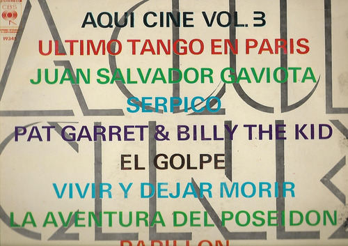 Disco Vinilo Lp - Aqui Cine Volumen 3 - 