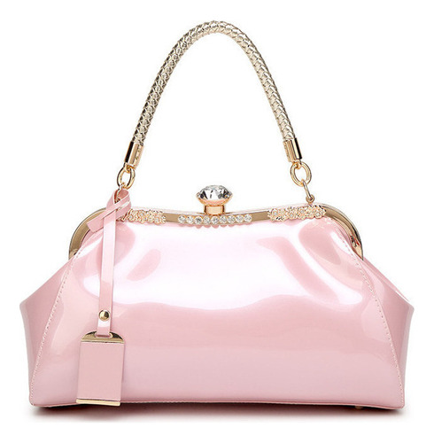 Bolso Tipo Concha Charol Brillante For Mujer