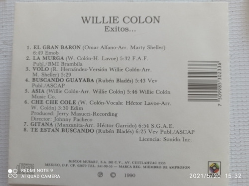 Willie Colón Cd Éxitos (Usado)