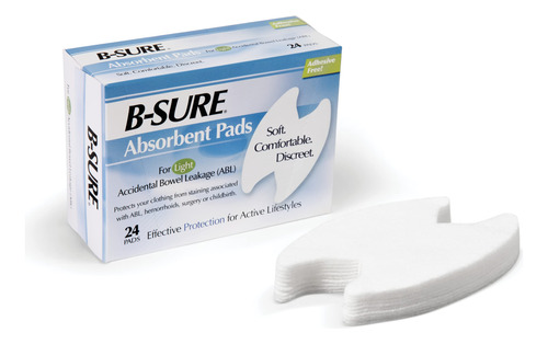 B-sure Absorbent Pads, Caja/24 Almohadillas