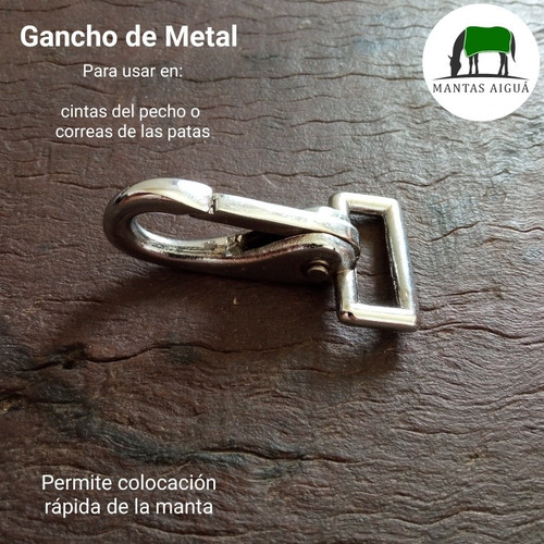 Imagen 3 de 5 de Gancho Mosquetón Prendedor Mantas Caballos