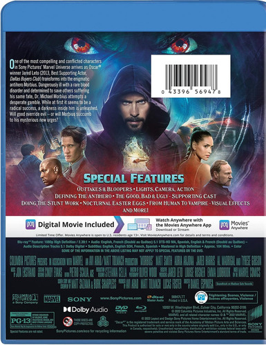 Imagen 2 de 2 de Blu-ray + DVD Morbius (2022)