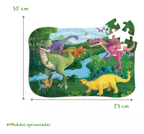 Quebra Cabeça Dinossauro Infantil Criança Dino T Rex 48 Pc