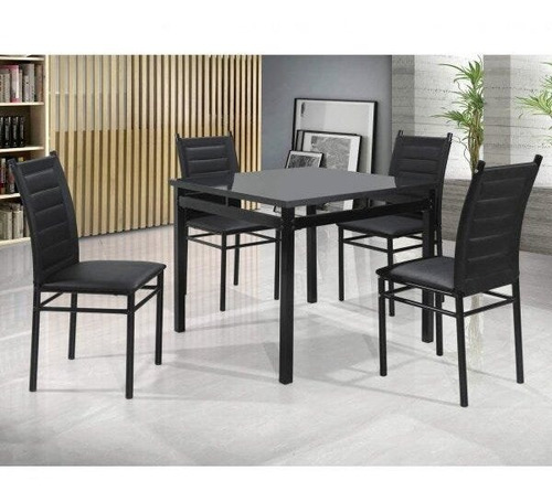 Mesa De Jantar Com 4 Cadeiras Liana Espresso Móveis Bd
