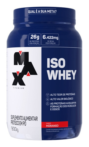 Whey Isolado Iso Whey Max - 900g - Max Titanium