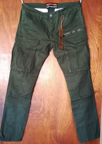 Pantalón Cargo Verde Nuevo Slim T46 Twill 7 Bolsillos