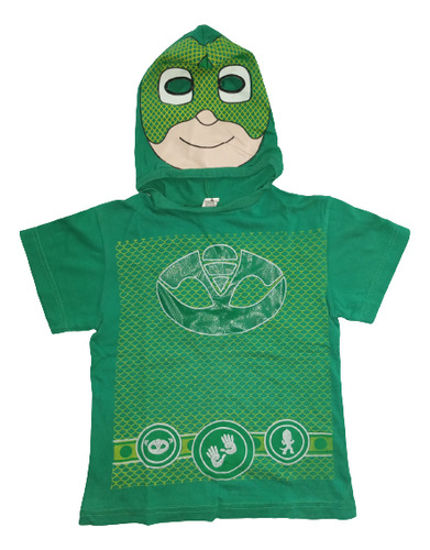 Remera Pj Mask Con Capucha: Máscara Del Personaje!!! Talle 6