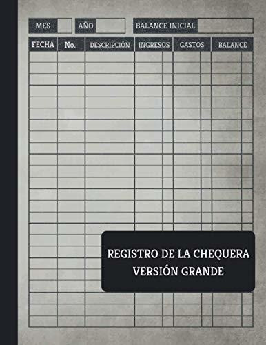 Libro : Registro De La Chequera - Version Grande Libro De. 