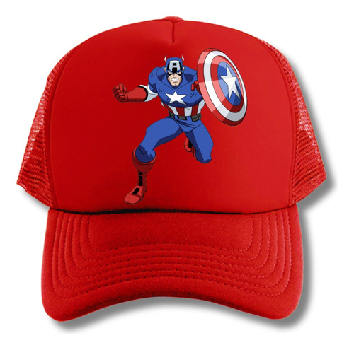 Gorra Capitan America Animado Series Geeks Red Truckers Gtx