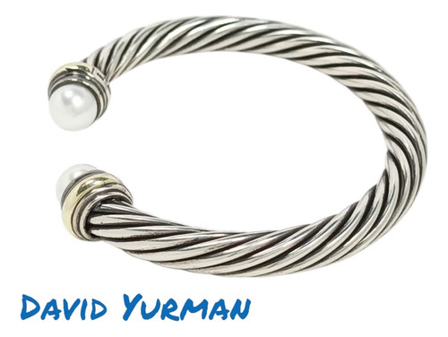 Brazalete David Yurman Xl Auténtico Cuerpo Brazalete Plata F Plateado Y Dorado 18 Cm 18 Cm (Usado)