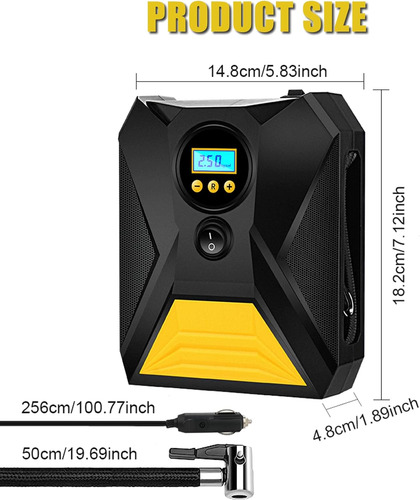 Bomba De Inflado De Neumáticos Digital Portátil De 12 V Para