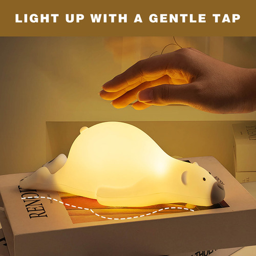 Lámpara De Noche Led Para Niños Con Forma De Oso Plano, 3 Ni