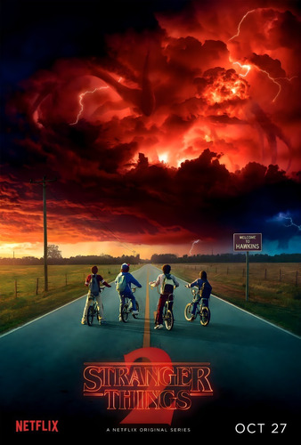 #57 Stranger Things Poster Vinilo Autoadhesivo 100x60m