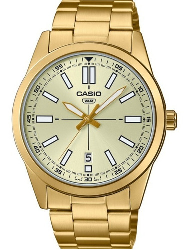 Reloj Casio Grabado Gratis  Mtpvd02g Hombre Dorado Fechador
