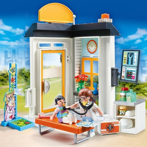 Imagen 2 de 7 de Playmobil Pediatra Clinica Para Niños City Life 70818 Edu