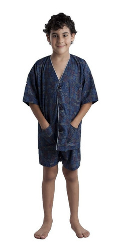 Pijama Niño Prendido Con Boton Tela Puro Algodon Verano