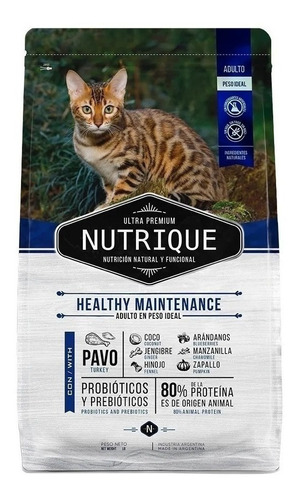 Imagen 1 de 1 de Nutrique Ultra Premium Healthy Maintenance Gato Adulto - Mix - 2 kg - Bolsa - Seca