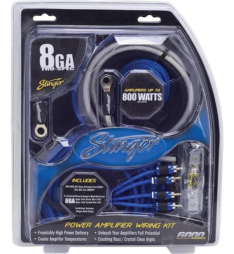 Kit De Cables Stinger Completo De 8ga  Sk6681 Sonocar