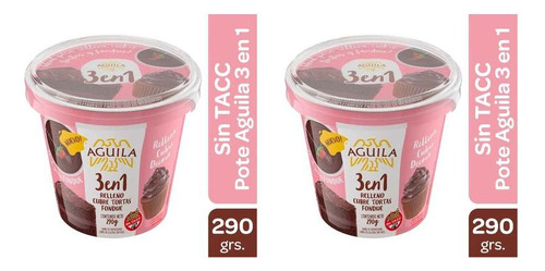 Pack X2 Relleno Untable De Chocolate Aguila Sin Tacc 290gr 