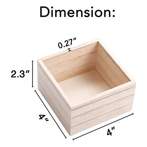 Caja de madera 12 x 12 x 4