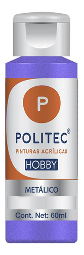 Pintura Acrílica Metálica Línea Hobby Politec Color Morado No 534