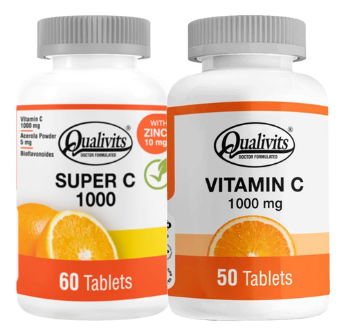 Super C, Zinc + Vitamina C 1000 Mg X 50 Tabletas - Qualivits