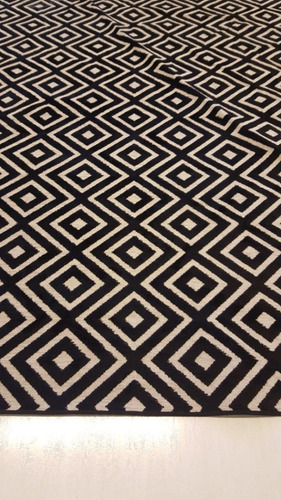 Tapete Belga Illusion Alto Relevo 2,00x3,00m Geometrico 3d Cor Azul-marinho
