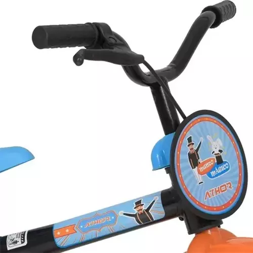 Bicicleta Infantil Track Arco Íris Aro-12 Com Rodas de Apoio e Capa  Corrente - Preto e Laranja