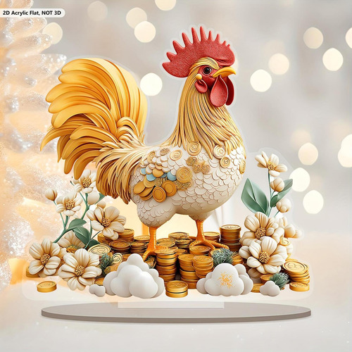 Decoración De Pollo Acrílico Decoración De Pascua 2d