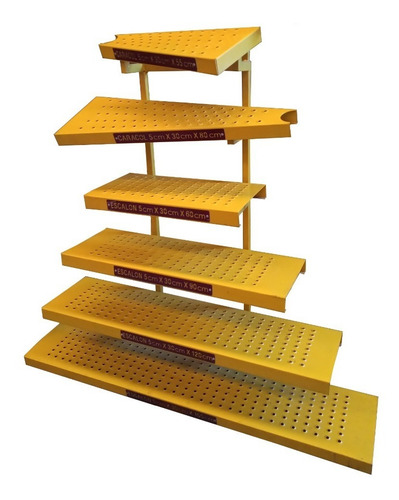 Imagen 4 de 5 de Escalon Metalico Antiderrapante De Lamina Negra 5x30x60cm