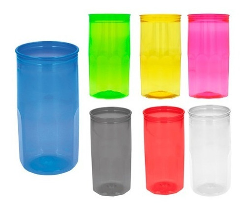 Paquete De 10 Vaso De Color Traslúcido