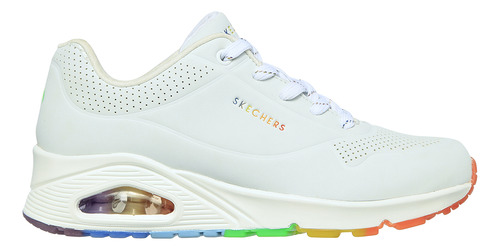 Tenis Lifestyle Skechers Uno Rainbow Peaks - Blanco - Multic